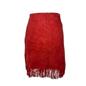 Idyllwind/Miranda Lambert Country Western Rust Fringe Leather Skirt Ladies Large